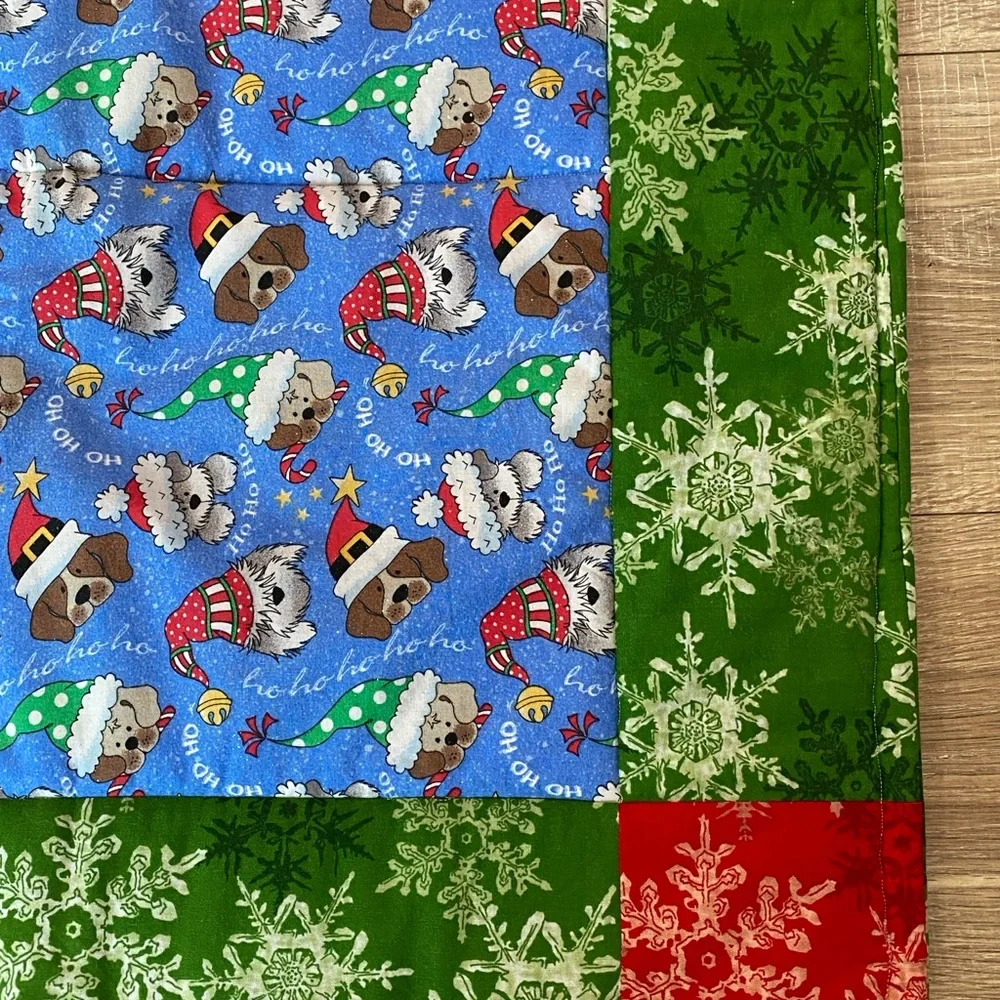 Christmas Festive Blue Dog Blanket